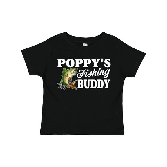 Inktastic Poppy's Fishing Buddy with White Text Boys Toddler T-Shirt