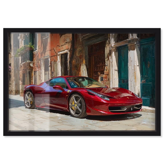 Car in Italy Shadowbox Print Car Art by Art Remedy, Black Frame, 15 x 10