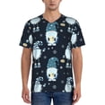 thumbnail image 4 of Haiem Hip Hop Hipster Baseball Jersey Button Down Shirts Sports Uniforms Men Women Jersey(Gnome and Snowflakes,X-Large), 4 of 9
