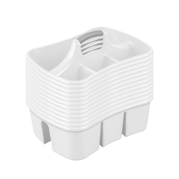 Sterilite Caddy de Rangement Divisé Ultra avec 4 Compartiments, Blanc (12 Pack)