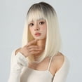 thumbnail image 1 of Women's Fashion Wig Shoulder-length Straight Wig with Inward Layers Bangs, 1 of 8