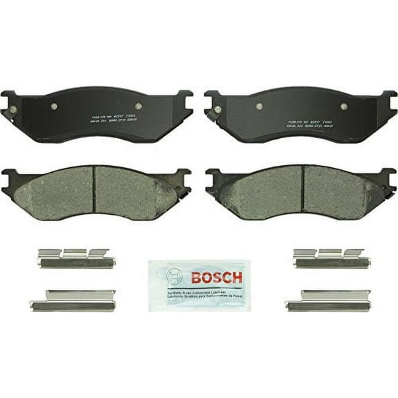 Bosch BC897 QuietCast Premium Ceramic Disc Brake Pad Set For 2002-2005 Dodge Ram 1500 (Front) and 2006 Dodge Ram SRT-10 (Rear)
