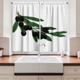 thumbnail image 2 of Ambesonne Olive Green Kitchen Curtains, Black Botanical Motifs, 55"x30", Charcoal Grey and Sepia, 2 of 3