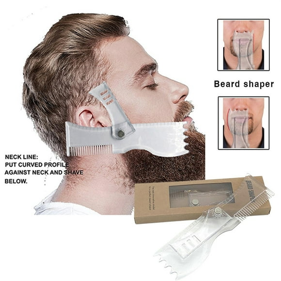 Xihbxyly Kit para Moldear Barba, Plantilla Ergonómica, Peine de Precisión, Diseño Multiforma para Una Simetría Perfecta, Herramienta de Cuidado Diario, Ideal para Hombres con Barba, Satisfacción Gara