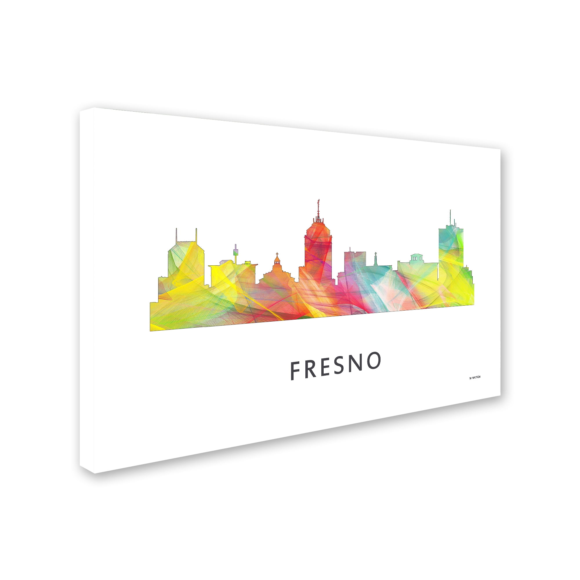 Trademark Fine Art 'Fresno California Skyline WB-1' Canvas Art by Marlene Watson