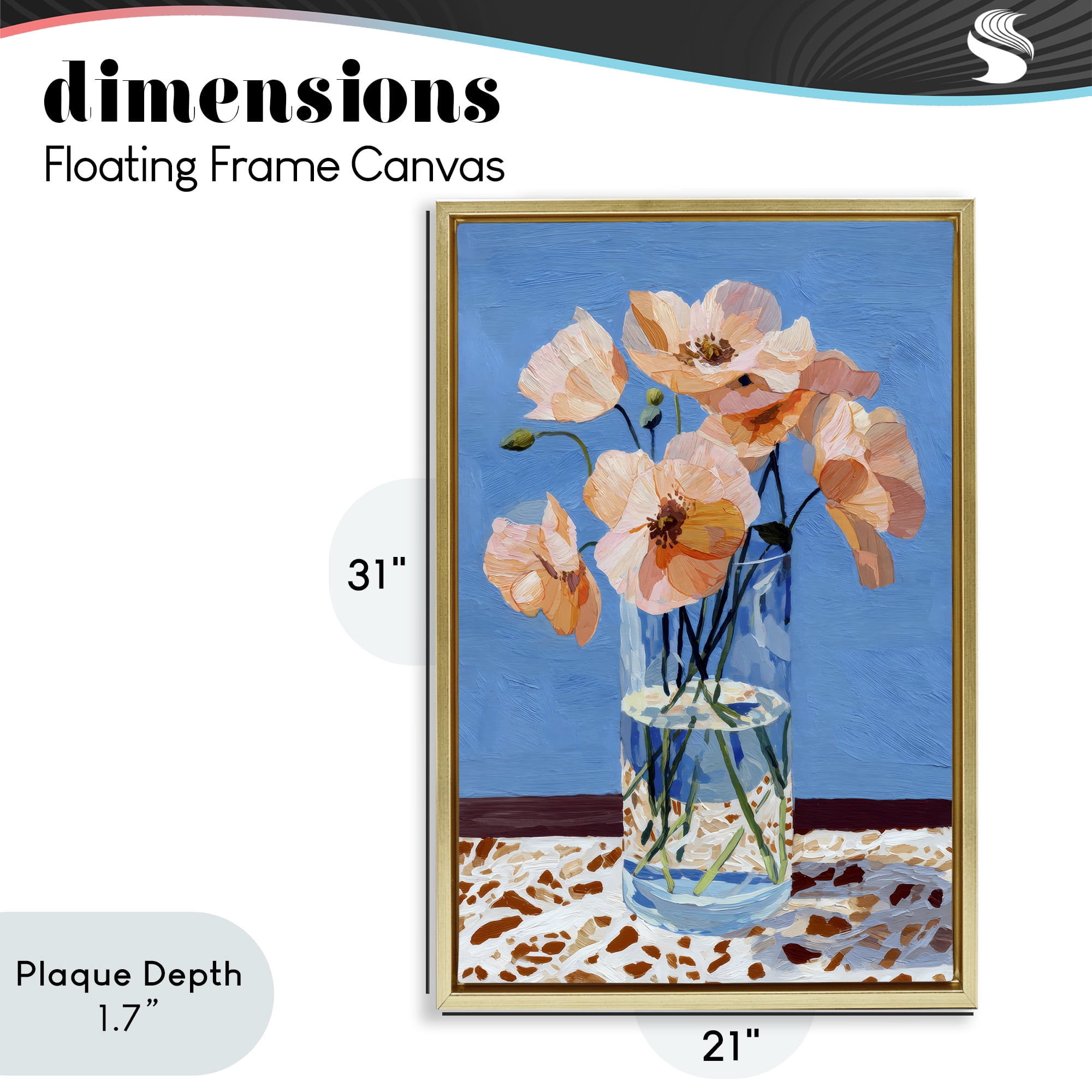 Stupell Industries Bright And Pink Poppies Gold Framed Floater Canvas Wall Art, design by Petal Prints Design