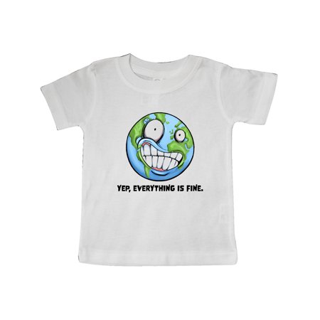 

Inktastic Yep Everything Is Fine with Distressed Planet Earth Gift Baby Boy or Baby Girl T-Shirt