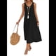 thumbnail image 1 of Vestidos para Mujer Verano Sin Mangas Cuello Algodón Playa Casual Vestido Negro L, 1 of 7