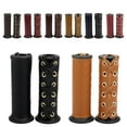 thumbnail image 3 of Artificial Leather Motorcycle Grip Covers Vibration Dampening - Black, as described, 3 of 8