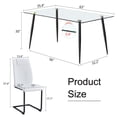 thumbnail image 3 of GFVBULM and chair set. 1  with 4  PU chairs.Rectangular dining  with  imitation marble tabletop and silver metal legs.Paired with 4 chairs with silver legs.DT-1544 C-008, 3 of 25