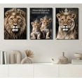 thumbnail image 3 of Lion Wall Art with Crown Lion Family Canvas Prints Posters Wild Animal Pictures Modern Inspirational Animal Wall Decor Paintings for Home Bedroom Living Room Offic（Only canvas）, 3 of 6