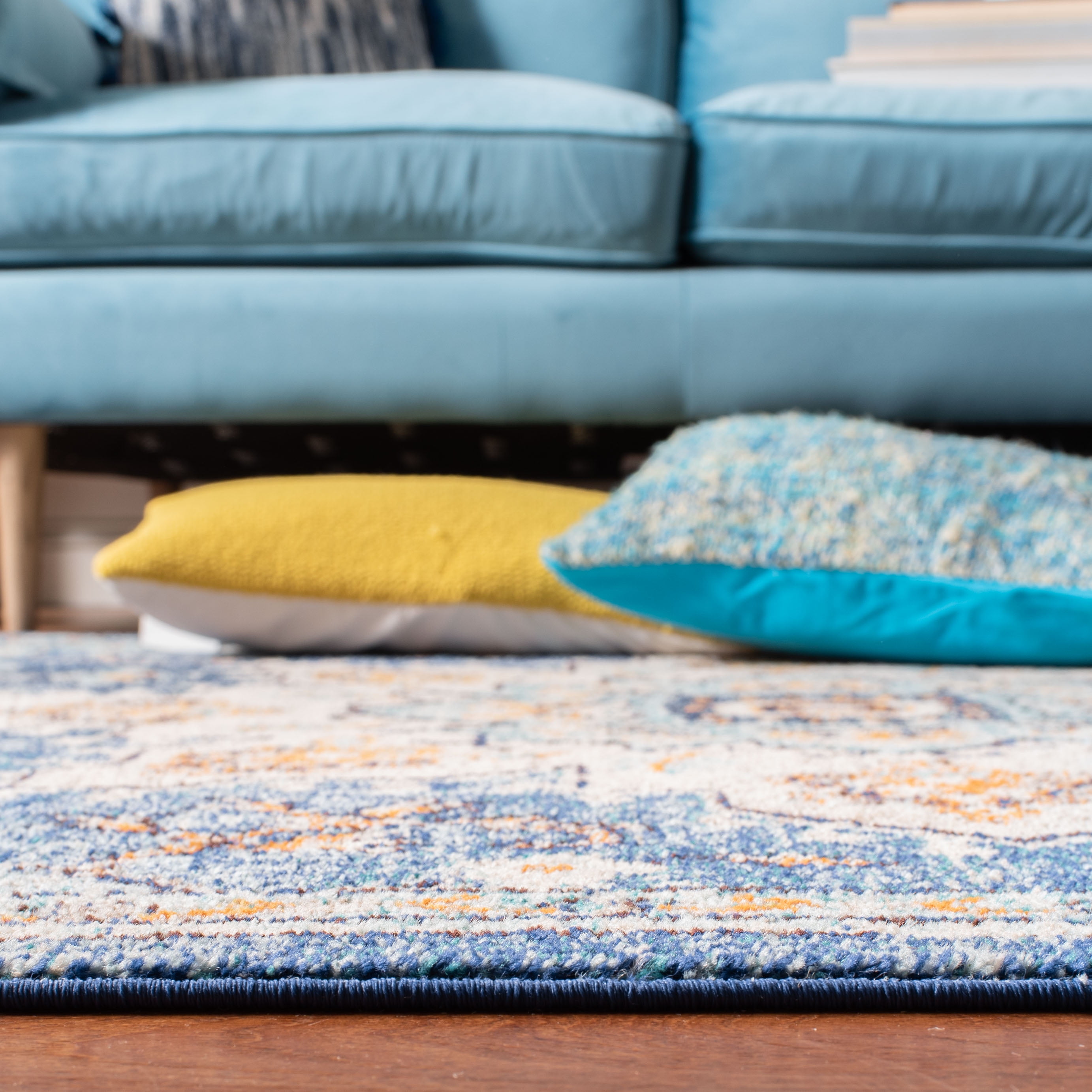 SAFAVIEH Madison Dalia Oriental Area Rug, Blue/Light Blue, 12' x 15'