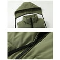 thumbnail image 5 of USNSM Mens Winter Puffer Vest Vintage Casual Hooded Sleeveless Waistcoat Quilted Jacket Pockets Zip Up Padded Coats Outerwear Green XXXL, 5 of 7
