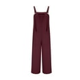 thumbnail image 4 of ABATAB Baggy Overalls for Women Loose Fit Wide Leg Sleeveless Jumpsuit Long Palazzo Pants Summer Fashion Rompers with Pockets, 4 of 7