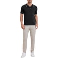 thumbnail image 2 of INSPIRE CHIC Father's Day Men's Formal Polo Solid Color Short Sleeved Zipper Slim Fit Classic Polo Shirts M Black, 2 of 5