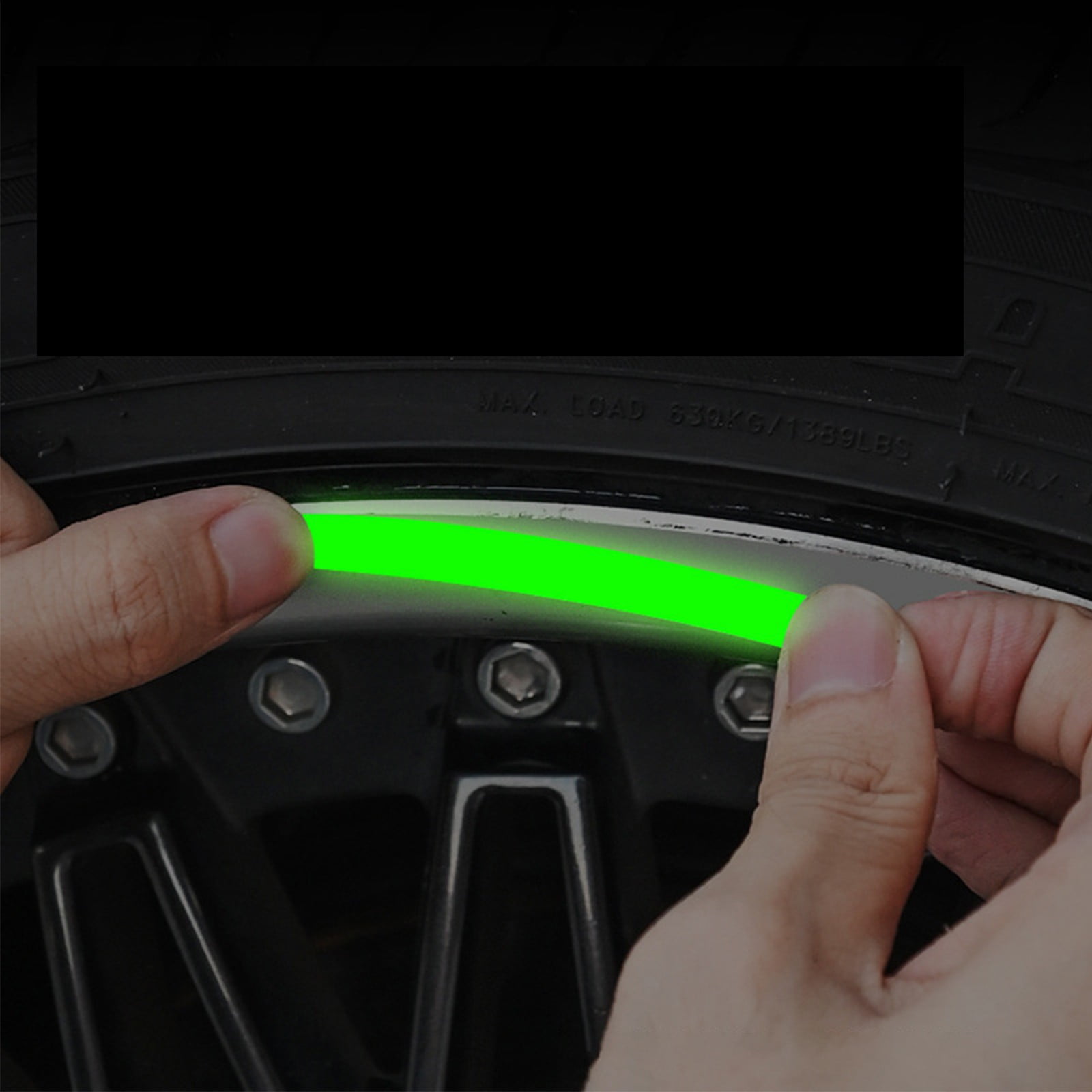 20PCS Reflective Car Wheel Decorative Stripe Stickers, Night Safety Warning Tape Sticker, Anti-Scratch Tire Rims Sticker, Universal Car Exterior Accessories Fluorescent Auto Decals for Motocycle Bike