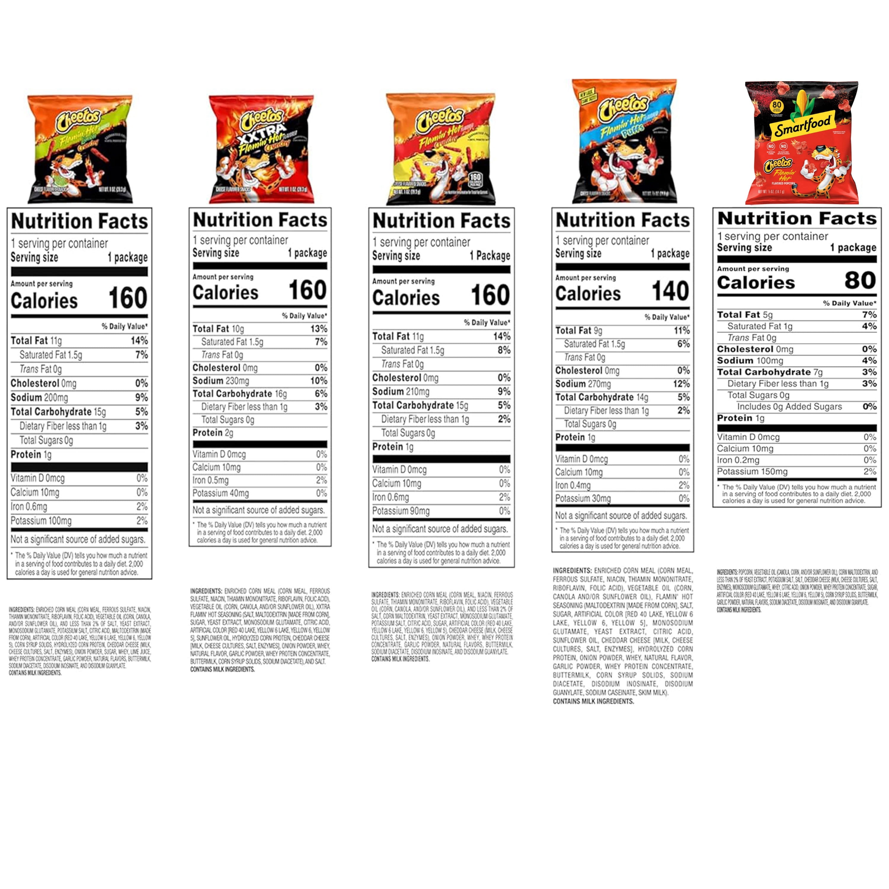 Frito-Lay Smartfood & Cheetos Flamin' Hot Flavored Snacks, Variety pack (40 Count)