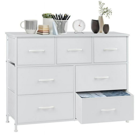 Dresser for Bedroom, Drawer Dresser Organizer Storage Drawers Fabric Storage Tower with 7 Drawers, with Fabric Bins,for Bedroom, Closet