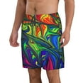 thumbnail image 2 of Bixox Men's Pride Rainbow printing Casual Classic Fit Short Summer Beach Shorts, 2 of 6