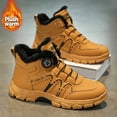 thumbnail image 2 of Men's High Top Winter Boots, Rotating Buckle Warm Plush Lined Outdoor Snow Shoes for Cold Weather, 2 of 3