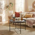 thumbnail image 5 of Round Coffee Table with Hammered Tray Top, 25-Inch Metal Center Table for Living Room or Bedroom, 5 of 5