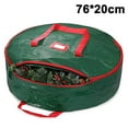 thumbnail image 1 of Bolsa de almacenamiento de corona navideña - Contenedor de guirnaldas - Con asas resistentes y ranura para tarjeta transparente - 76 * 20 cm (rojo / verde) Vhermosa, 1 of 9