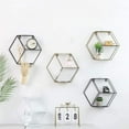 thumbnail image 2 of Hexagonal Wall Hanging Shelf,Wall Mounted Floating Shelves,Round Shelf For Living Room Bedroom And Office, 2 of 8