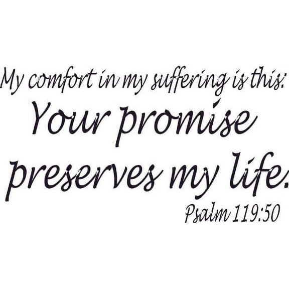 Psalm 119:50, Bible Verse Vinyl Wall Decal by Scripture Wall Art, 11"x22" Black, Christian, Psalms