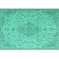 thumbnail image 1 of Ahgly Company Machine Washable Indoor Rectangle Persian Turquoise Blue Traditional Area Rugs, 7' x 9', 1 of 4