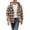 Khaki, variant on Flannel Jacket for Men Fall Winter Long Sleeve Loose Casual Button Down Plaid Hoodie Shirt Jackets Outerwear