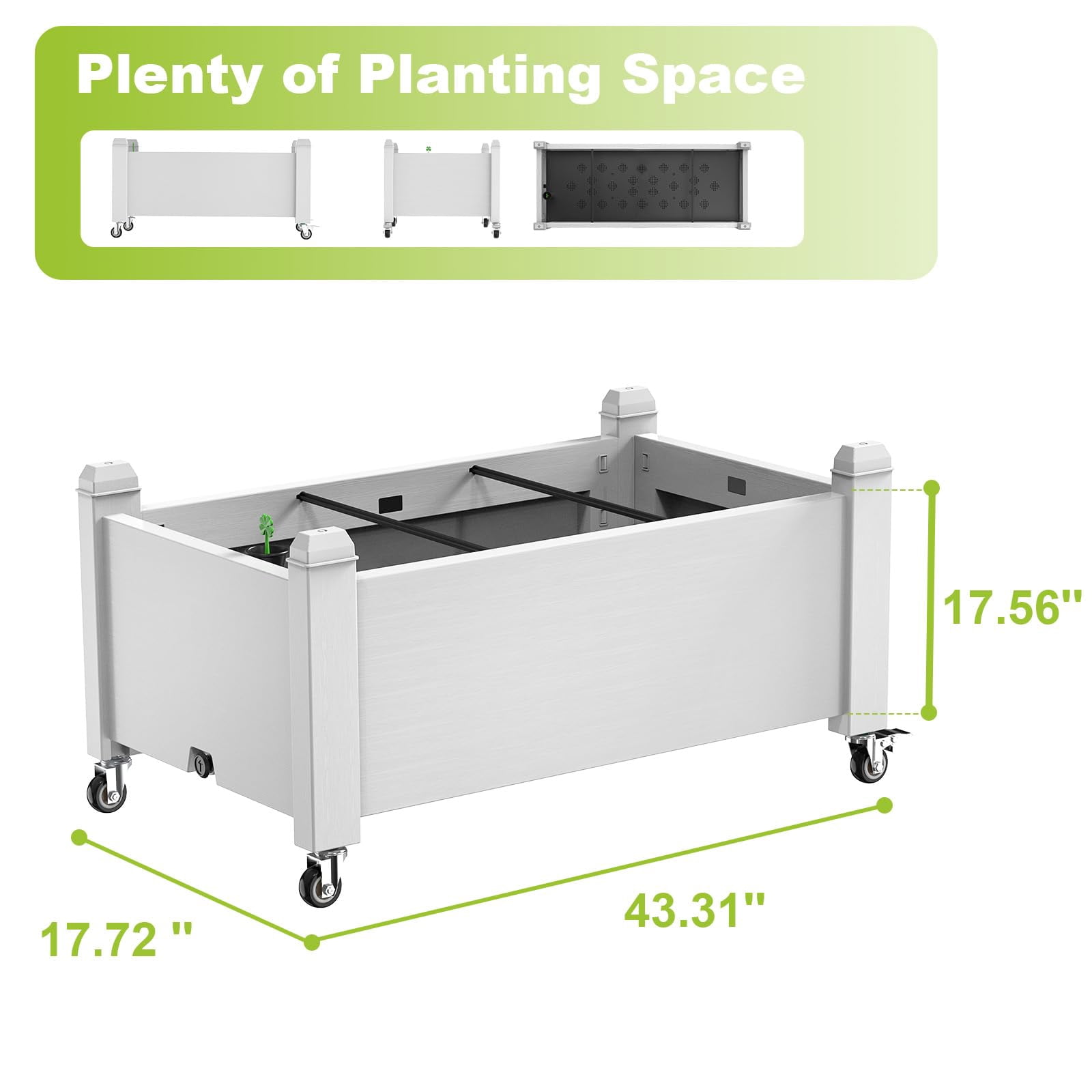 EasyUp Horticulture Raised Garden Bed Outdoor,Resin Plant Stand for Flowers Vegetables Herbs in Backyard, Patio, Balcony