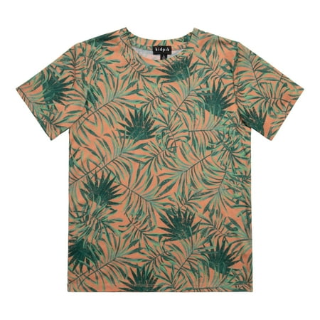 

KIDPIK Boys Short Sleeve Palm Leaf Printed Tee Size: 3T - L (12)