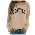 thumbnail image 2 of Seattle Washington Sweatshirts for Women Long Sleeve Crewneck Graphic Sweatshirt Pullover Tops Fall Winter Outfits, 2 of 5