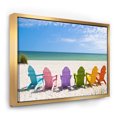 thumbnail image 1 of Designart - Chaises de Plage Adirondack - Impression sur Toile Encadrée Photo de Bord de Mer, 1 of 3