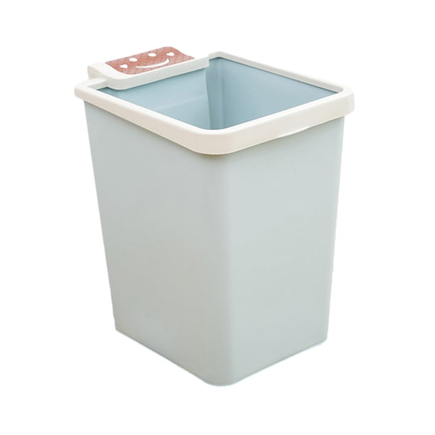 Bewildely Cubo de basura duradero y resistente a caídas sin tapa para el hogar, el anillo de presión de la cocina se fija a la bolsa de basura Suministros de limpieza para el hogar azul