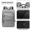 thumbnail image 3 of Mochila para ordenador portátil de viaje, mochila para ordenador portátil con puerto de carga USB, bolso universitario resistente para ordenador, gris, 3 of 7