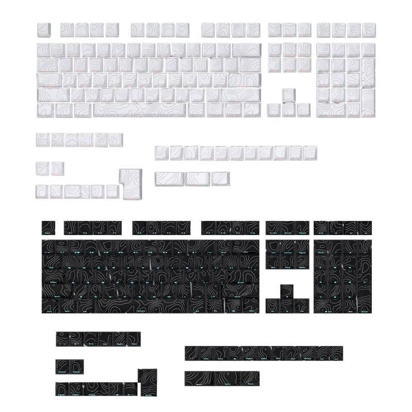 Side Engraved PBT Keycaps 136 Keys Keycap Set Cherry Height with Backlights Line Engravings for Mechanical Keyboards