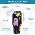 thumbnail image 2 of Yayeee 30oz Stainless Steel Tumbler with Straw and Handle Double-Wall Insulated Travel Water Bottle, Yellow Halloween Ghosts, 2 of 8
