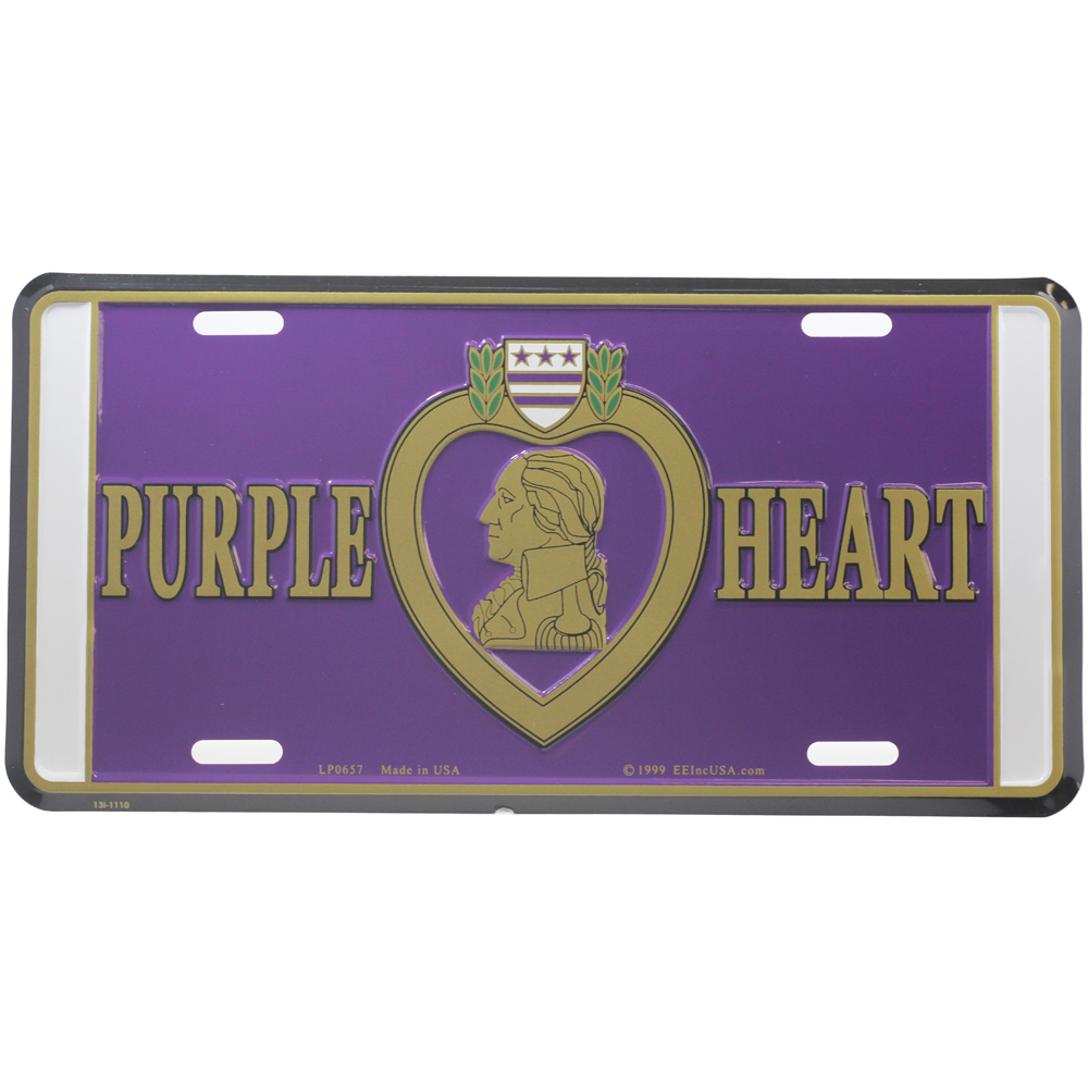 Purple Heart Logo License Plate