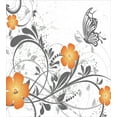 thumbnail image 3 of Floral Duvet Cover Set, Spring Blooms Butterflies Flying Flower Branches Fragrance Pattern, Decorative 3 Piece Bedding Set with 2 Pillow Shams, Calking Size, Grey Dark Orange and White, by Ambesonne, 3 of 3