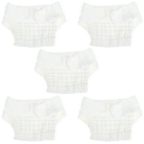 IBASETOY 5Set Organic Cotton Reusable Diapers White Moisture Barrier for Home Use