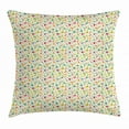 thumbnail image 1 of Birds Throw Pillow Cushion Cover, Vibrant Pastel Color Plumpy Little Sparrow and Tweeting Swallow Birds and Feathers, Decorative Square Accent Pillow Case, 16 X 16 Inches, Multicolor, by Ambesonne, 1 of 2