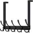 thumbnail image 1 of Over The Door Hook,Door Hanger,Triple Door Hooks for Hanging White Over The Door Towel Rack,Door Coat Hanger,Over Door Coat Rack for Clothes,Towels,Back of Bathroom - Black, 1 of 6