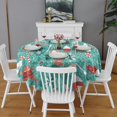 thumbnail image 2 of Green Christmas Baking Pattern Round Tablecloth 60"x60",Wrinkle Wipeable Table Cloth for Kitchen Dining Room Picnic Patio Party, 2 of 6
