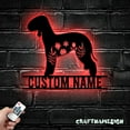 thumbnail image 2 of Craftnamesign Custom FLoral Bedlington Terrier Metal Wall Art LED Light, Flower Dog Lover Name Sign, 2 of 5