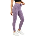 thumbnail image 3 of VBVC Women's Ribbed Knit High Waist Yoga Leggings , Button Detail Workout Pants For Women , Ladies' Stretch Activewear Bottoms, S-2XL, 3 of 6