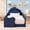 Navy Blue, variant on Twin Size Floor Bed with Guardrails, Boucle Upholstered Twin Size Platform Bed with Cute Dinosaur-Shaped Headboard, Twin Floor Bed Frame with Wood Slats, Navy Blue
