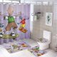 thumbnail image 1 of Doug-theme 4-Piece Shower Curtain Set with Rugs, Waterproof Bathroom Decor Set Includes Bath Mat, U-Shaped Rug, Toilet Lid Cover and Curtain with Hooks, 1 of 6