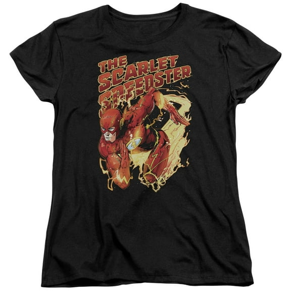 JLA Justice League Scarlet Speedster S/S Women's T-Shirt Black
