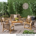 thumbnail image 4 of GDF Studio Beacher Outdoor 6 Piece Wood and Wicker Chat Set, Mixed Mocha, 4 of 9